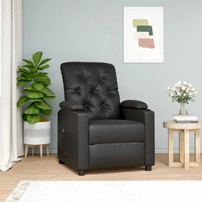 vidaXL Poltrona elevatória couro artificial preto