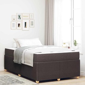 vidaXL Estrutura de cama com colchão Castanho escuro 120 x 190 cm