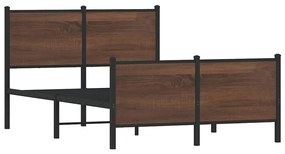 Estrutura de cama sem colchão 120x200cm metal carvalho castanho