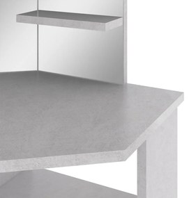 Toucador de canto com LED 111x54x141,5 cm cinzento cimento