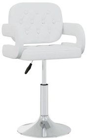 Cadeiras de jantar giratórias 4 pcs couro artificial branco