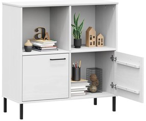 Estante c/ pernas metal 90x35x90,5cm madeira maciça OSLO branco