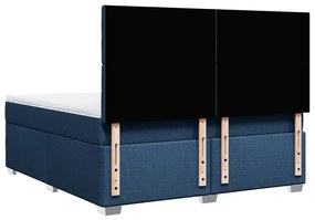 Cama com molas/colchão 180x200 cm tecido azul