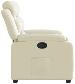 Poltrona reclinável couro artificial cor creme