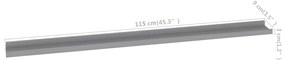 Prateleiras de parede 4 pcs 115x9x3 cm cinzento