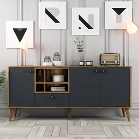 Console Napoli – Anthracite e Nogueira – 180x81x35 cm