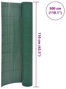 Cerca de jardim dupla face 110x300 cm verde
