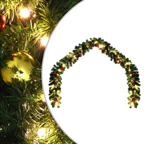 Grinalda de Natal Decorada com Enfeites e Luzes LED - 5 m