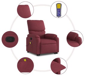 Poltrona de massagens reclin. elevatória tecido vermelho tinto