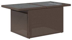 Conjunto de Sofá de Jardim de 5 Peças com Almofadas Castanho em Rattan