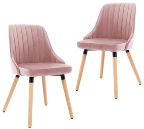 vidaXL Cadeiras de jantar 2 pcs veludo rosa