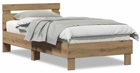 Cama de Madeira Carvalho Artisan da , 90 x 190 cm, Feita de Madeira de