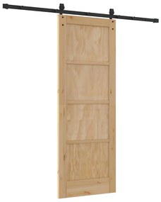 Porta Deslizante vidaXL com Conjunto de Ferragens 73.5x198.5 cm Madeir