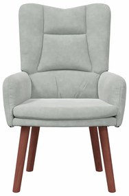 Poltrona Relaxante VidaXL em Veludo Cinza Claro