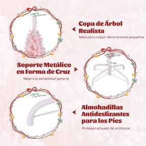 Árvore de Natal artificial com neve de 150 cm com 328 pontas de ramos Base metálica dobrável Forma fina Decoração para casa escritório Rosa