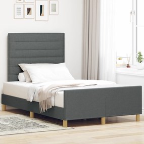 Estrutura de Cama de Tecido Cinza Escuro vidaXL 120x190 cm