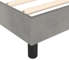 Estrutura de cama sem colchão 140x190 cm veludo cinzento-claro