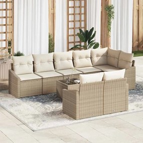 vidaXL Conjunto de Sofá de Jardim de 9 Peças com Almofadas Marrom em Rattan Polipropileno