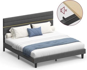 Estrutura de cama de casal para colchão (NÃO INCLUÍDO) de 180 x 200 cm Cinzento