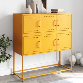 Aparador 100,5x39x107 cm aço amarelo mostarda