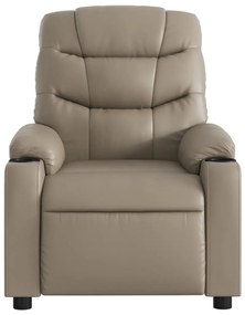 Poltrona de massagens reclinável couro artificial cappuccino