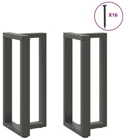 vidaXL Pés para mesa de bar em forma de T, 2 peças, antracite, 40x35x(90-91) cm, aço