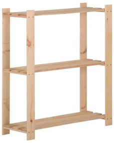 vidaXL Unidade arrumação 3 prateleiras 80x28,5x90 cm pinho maciço
