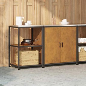 Conjunto de Armazenamento de Cozinha 2 pcs Ferro Enferrujado