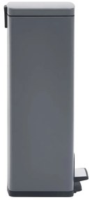Caixote do lixo c/ pedal anti-impressão digital aço inox. cinza