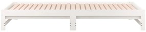 Estrutura sofá-cama de puxar 2x(90x190) cm pinho maciço branco