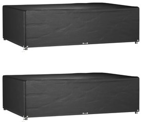 Capas p/ mobília jardim 2 pcs 12 ilhós 227x152x65 cm retangular