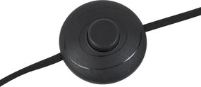 Candeeiro de pé retro preto com vidro verde - Denise