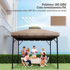 Toldo de Substituição 3x3 m com Teto Duplo Orifícios de Drenagem e UPF 30+ Apenas Toldo NÃO Inclui Estrutura Caqui