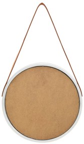 Espelho de parede com alça 40 cm prateado