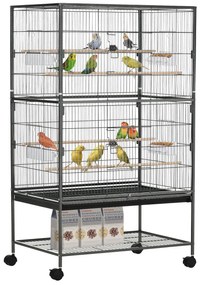 PawHut Gaiola para Pássaros com Rodas 78x52x132 cm Gaiola para Pássaro