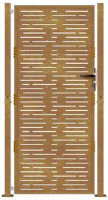 Portão de jardim 105x180 cm aço corten design quadrados