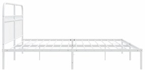 Estrutura de cama com cabeceira 200x200 cm metal branco