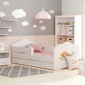 Cama infantil sereia branca FALA 160x80 com gaveta - colchão e estrado incluído