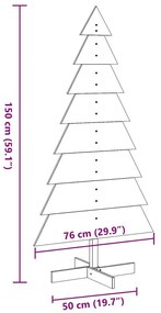 Árvore de Natal decorativa 150cm madeira de pinho maciça branco