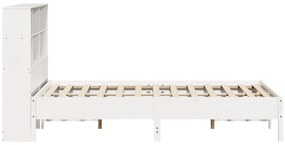 Cama com estante sem colchão 160x200 cm pinho maciço branco
