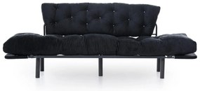 Mesa de Centro Selin Metal Ferforje – Carvalho e Preto – 90x90x38 cm