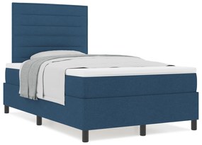 Cama Box Spring com Colchão Azul 120x200 cm Tecido