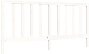 Cama sem colchão 200x200 cm madeira de pinho maciça branco