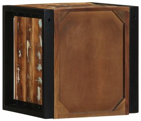 Mesa de cabeceira multicor 40x35x40cm madeira maciça recuperada