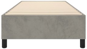 Estrutura de cama sem colchão 90x200 cm veludo cinzento-claro