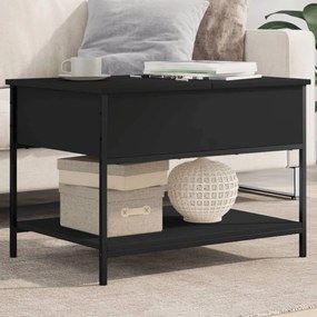 vidaXL Mesa de centro 70x50x50 cm derivados de madeira/metal preto