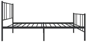 Estrutura de cama com cabeceira e pés 75x190 cm metal preto