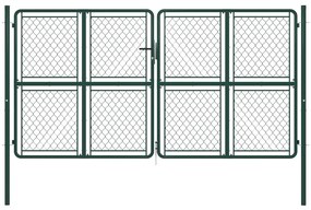 vidaXL Portão de jardim 300x150 cm aço verde