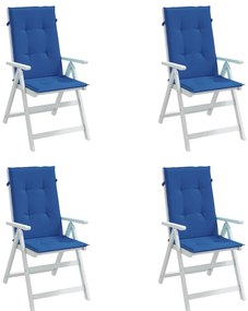Almofadões para cadeiras altas de jardim 4 pcs tecido azul real