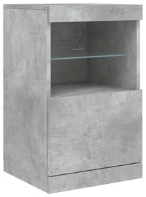 Aparador com luzes LED 162x37x67 cm cinzento cimento